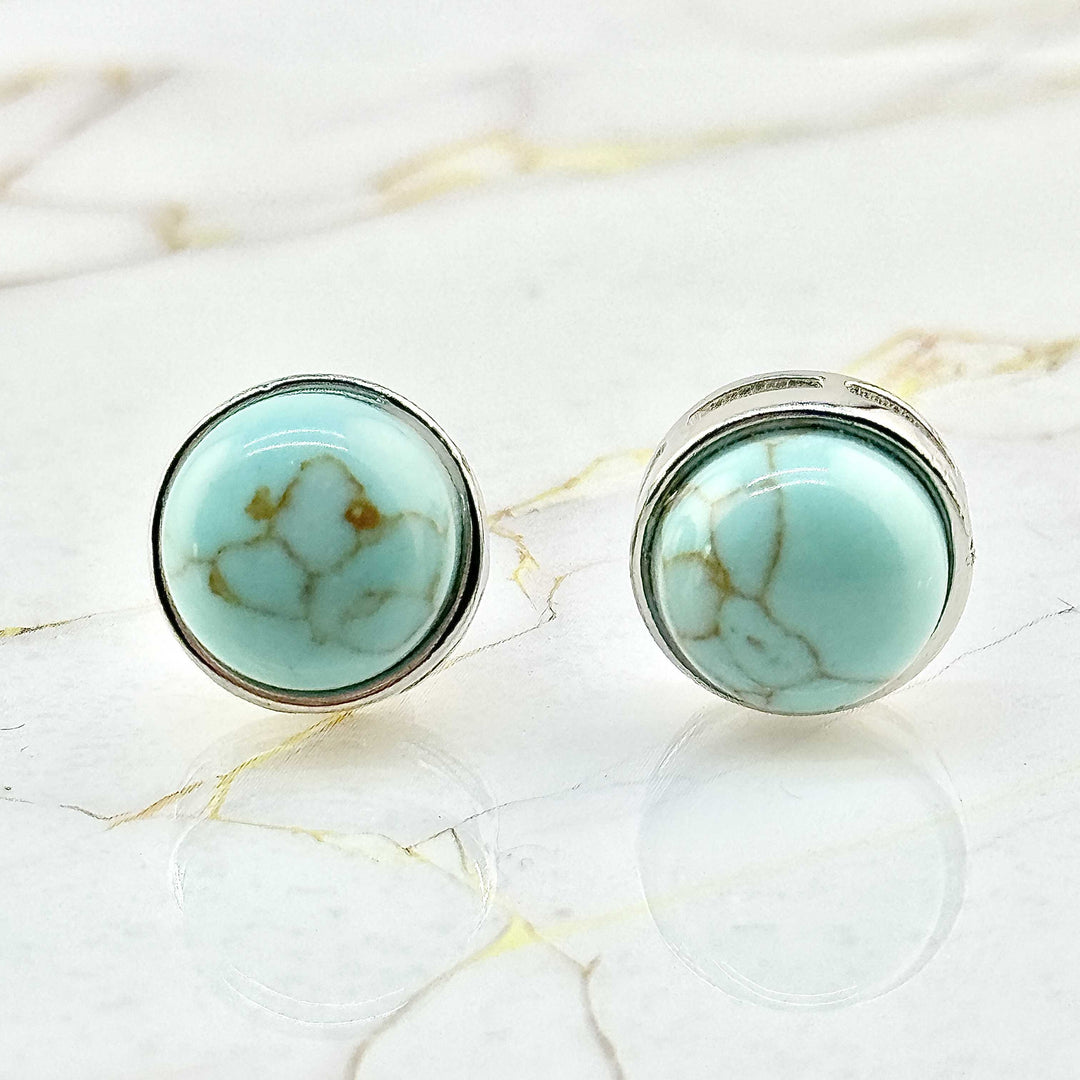 Boucles d'oreilles "Boule" en Pierres naturelles (6 variantes)