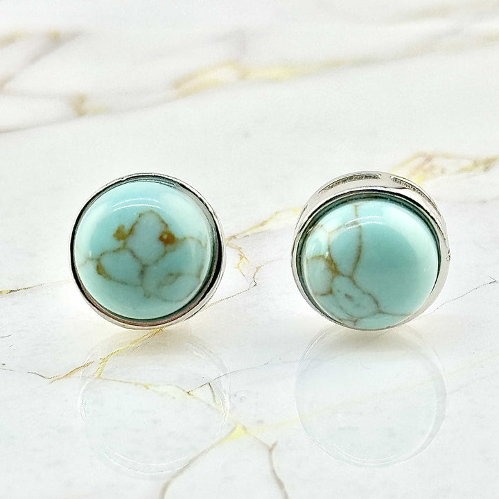 Boucles d'oreilles "Boule" en Pierres naturelles (6 variantes)