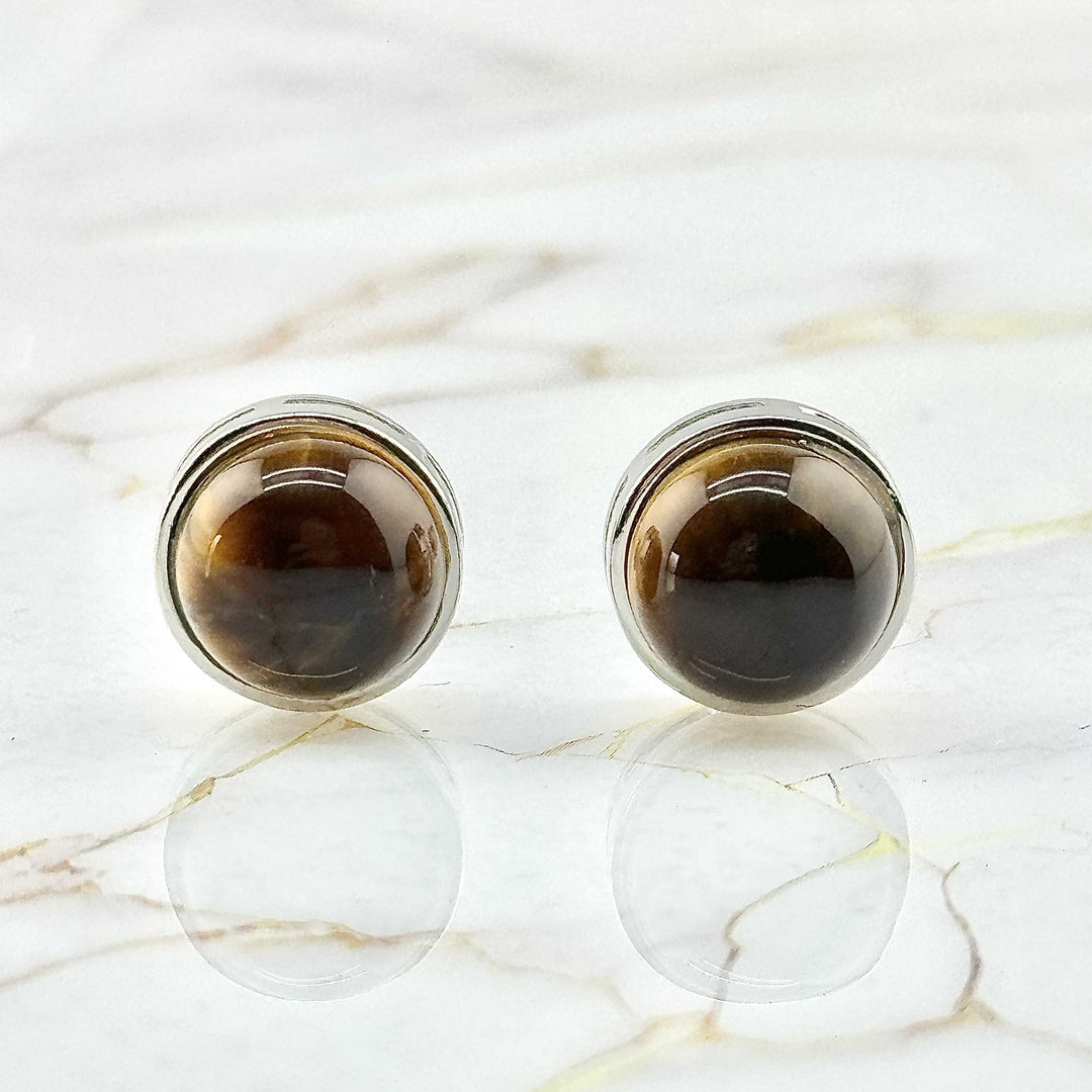 Boucles d'oreilles "Boule" en Pierres naturelles (6 variantes)