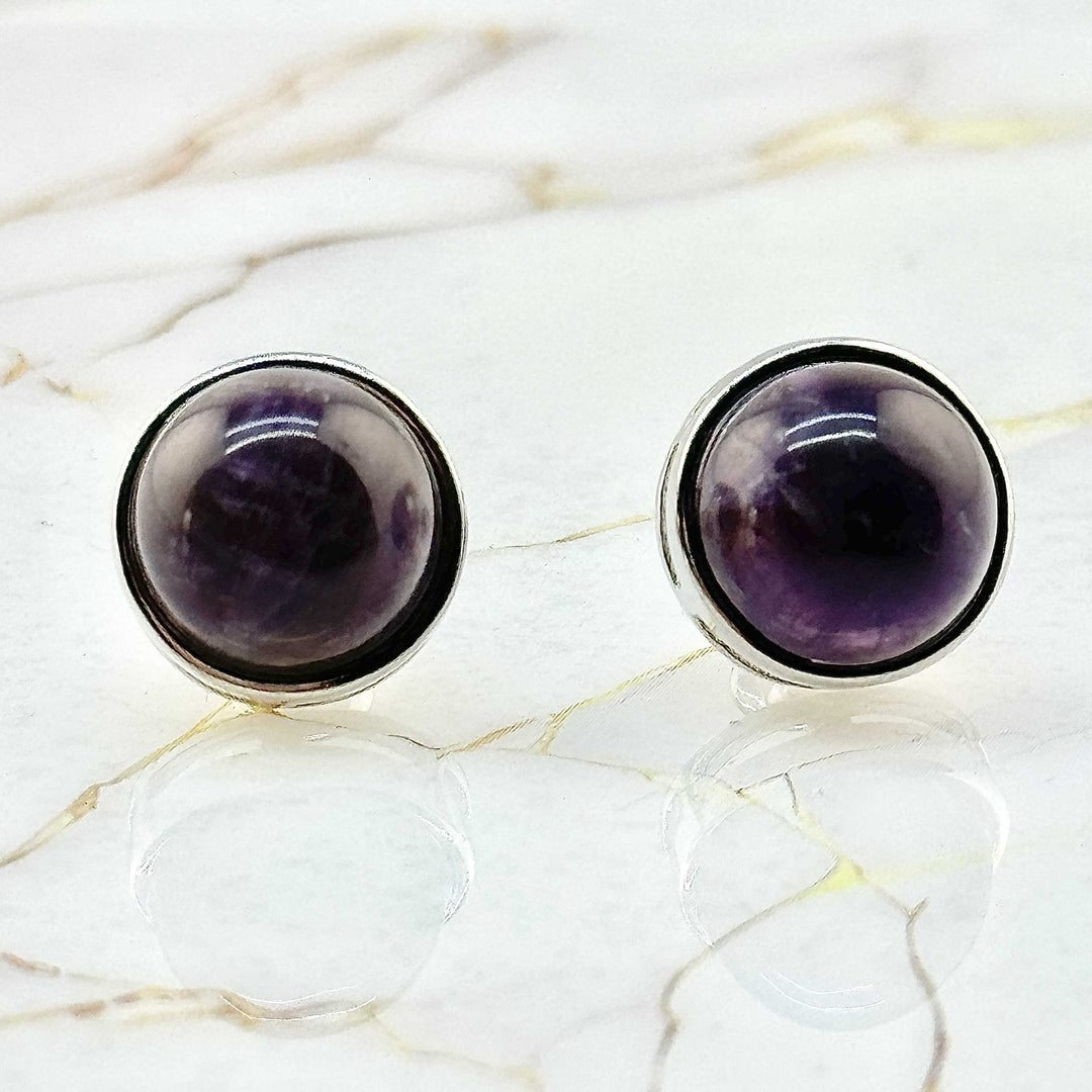 Boucles d'oreilles "Boule" en Pierres naturelles (6 variantes)