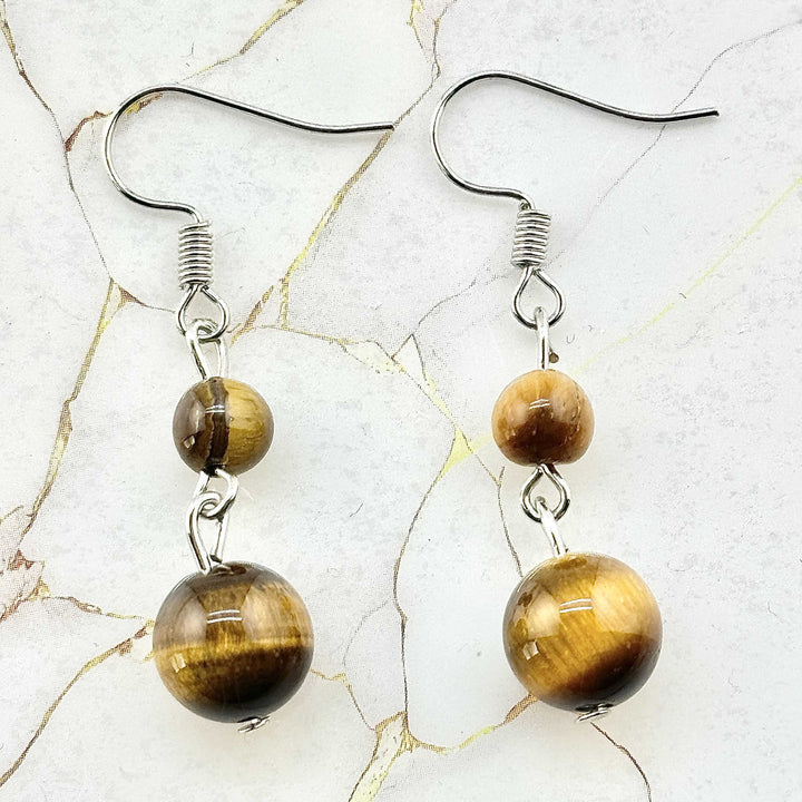 Boucles d'oreilles "Double"  en Pierres naturelles (10 variantes)