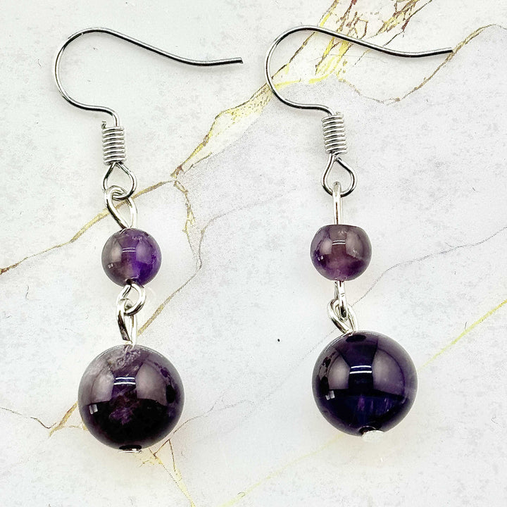 Boucles d'oreilles "Double"  en Pierres naturelles (10 variantes)