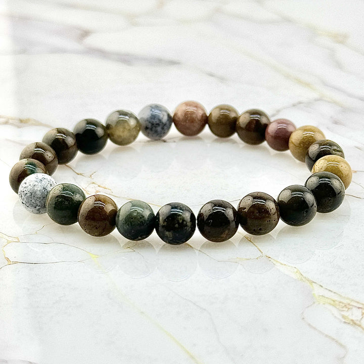 Bracelet "Extra" en Jaspe Océan