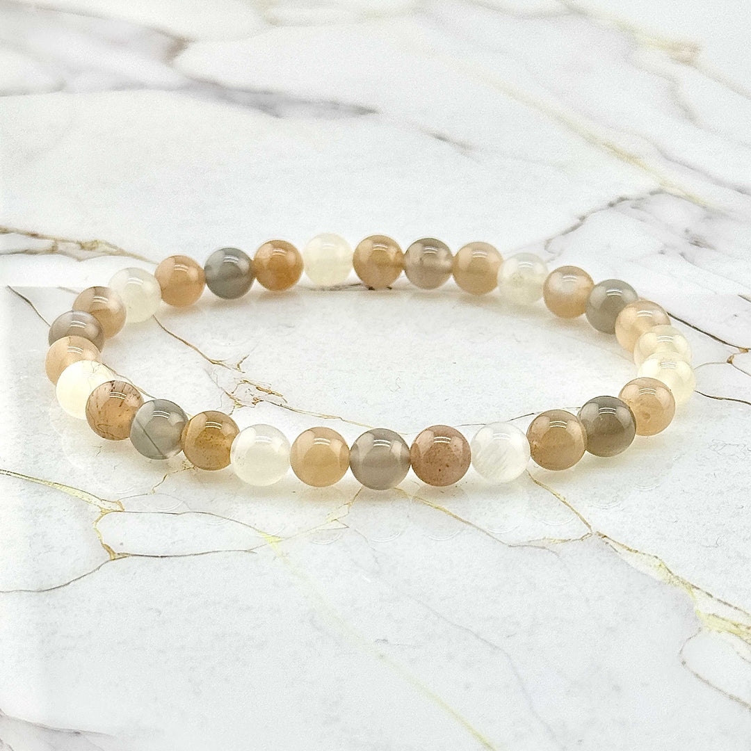Bracelet "Extra" en Pierre de lune multicolore