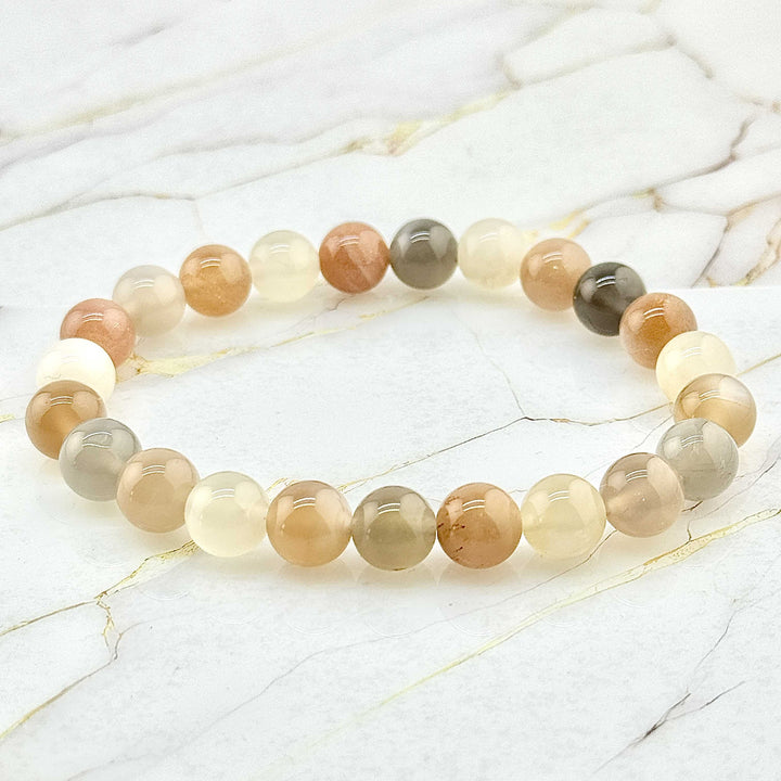 Bracelet "Extra" en Pierre de lune multicolore