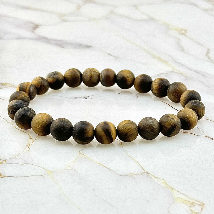 Bracelet "Extra" en Œil de Tigre Mat