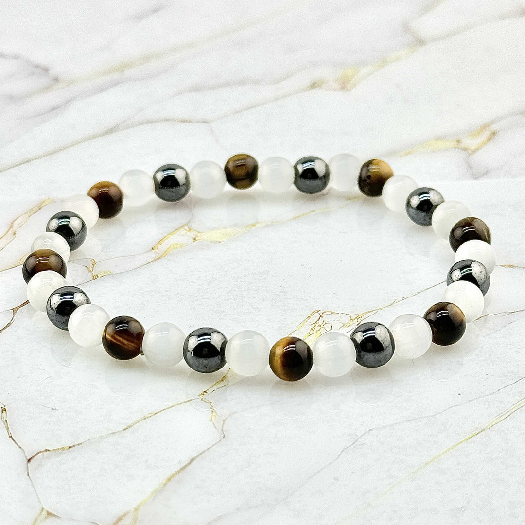 Bracelet "Triple défense" en pierres naturelles