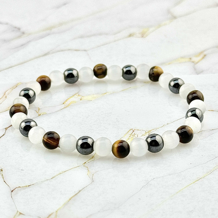 Bracelet "Triple défense" en pierres naturelles