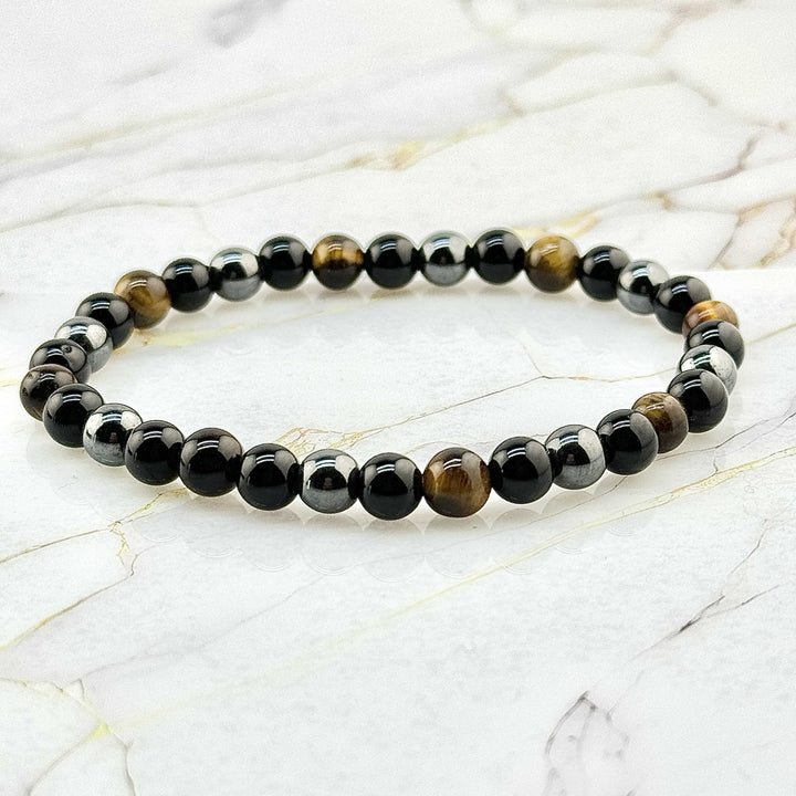 Bracelet "Triple protection" en pierres naturelles