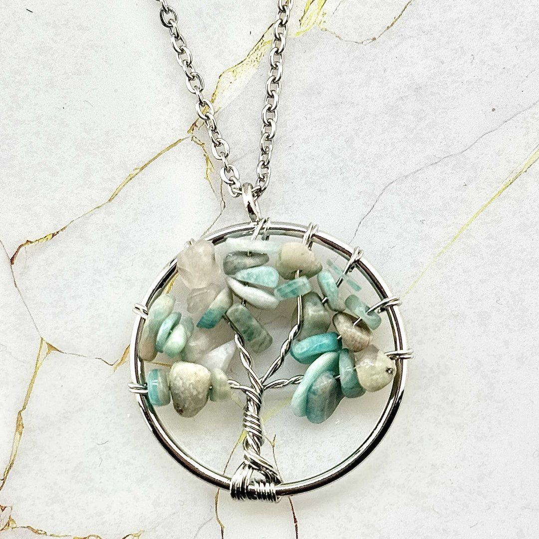Collier "Arbre de Vie Gaia" en Pierres naturelles (15 variantes)