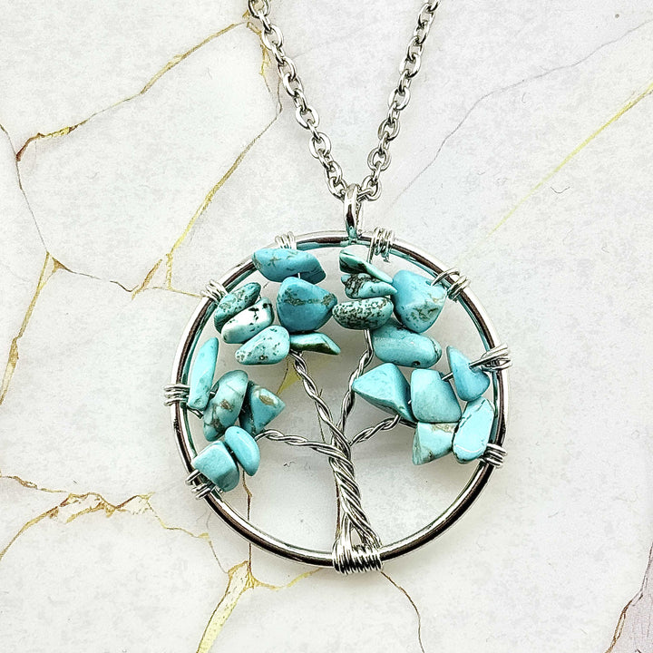 Collier "Arbre de Vie Gaia" en Pierres naturelles (15 variantes)