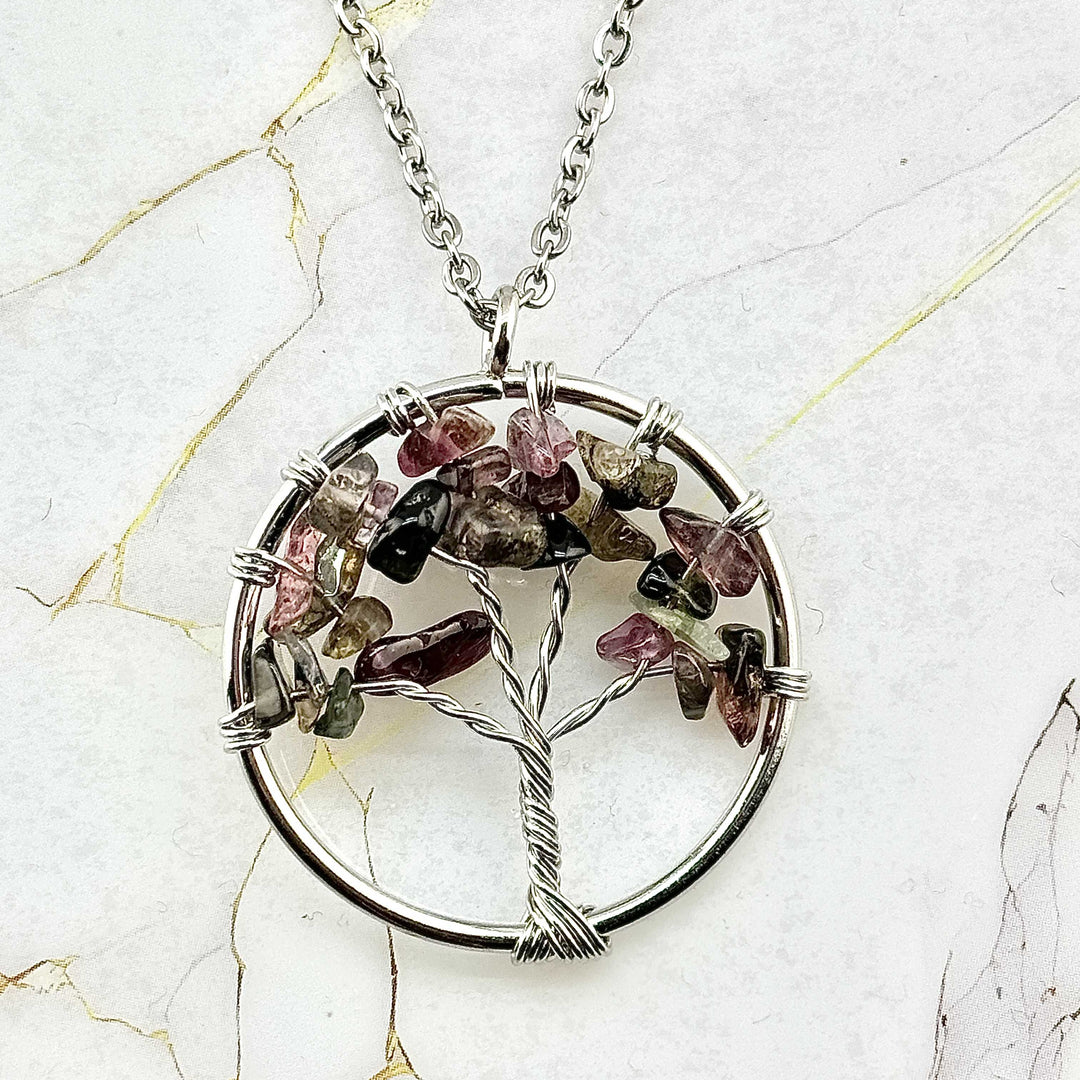 Collier "Arbre de Vie Gaia" en Pierres naturelles (15 variantes)