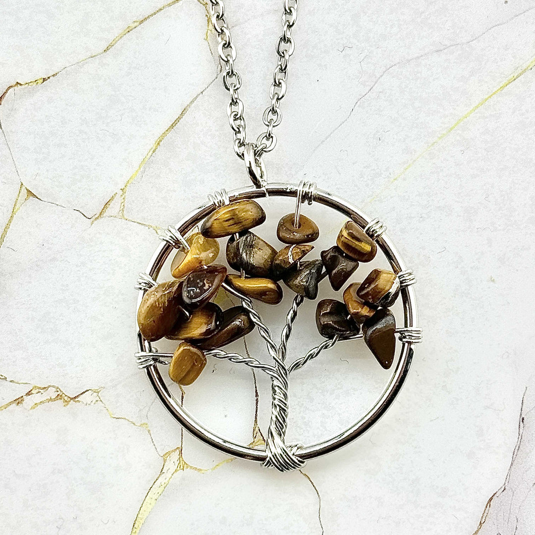 Collier "Arbre de Vie Gaia" en Pierres naturelles (15 variantes)