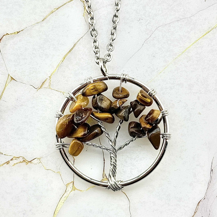 Collier "Arbre de Vie Gaia" en Pierres naturelles (15 variantes)