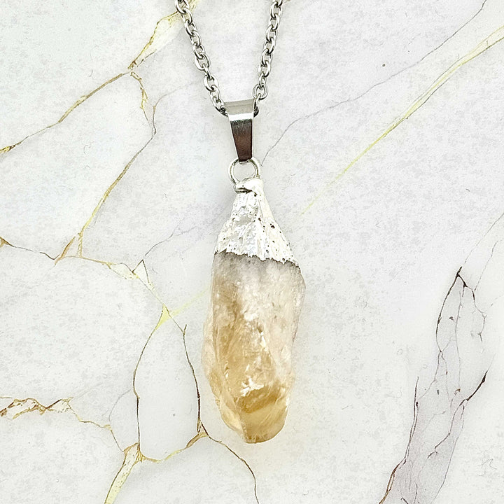 Collier "Brut" en Citrine