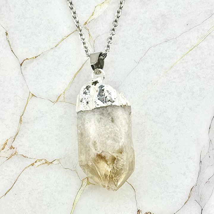 Collier "Brut" en Citrine