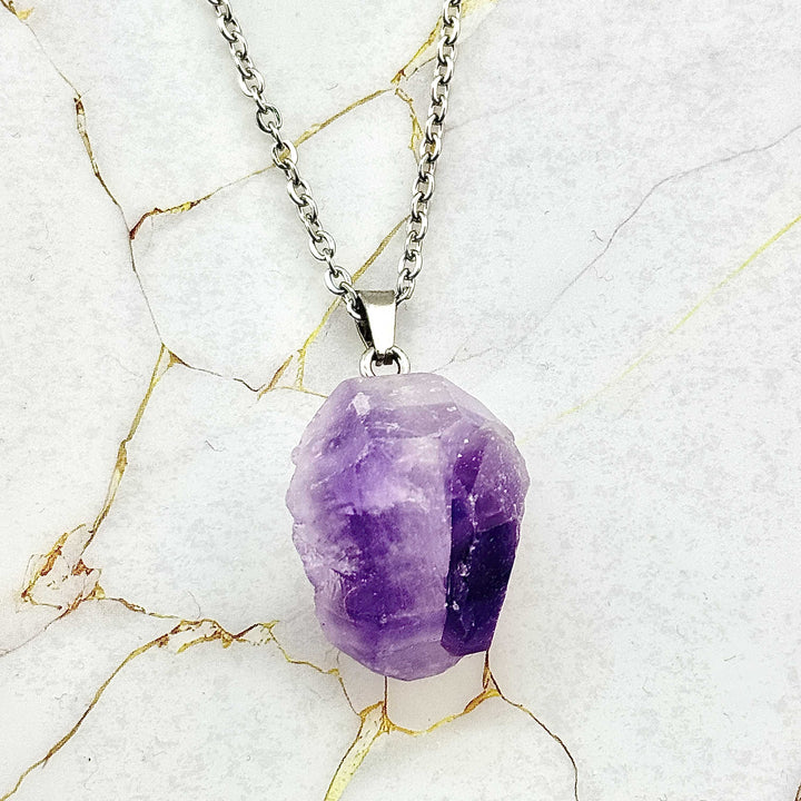 Collier "Brut" en Améthyste