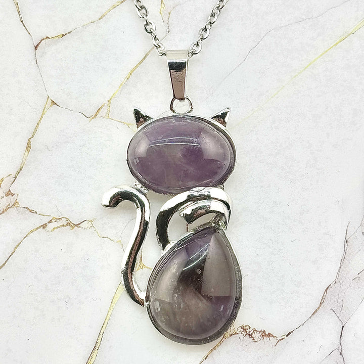 Collier "Chaton" en Pierres naturelles (10 variantes)