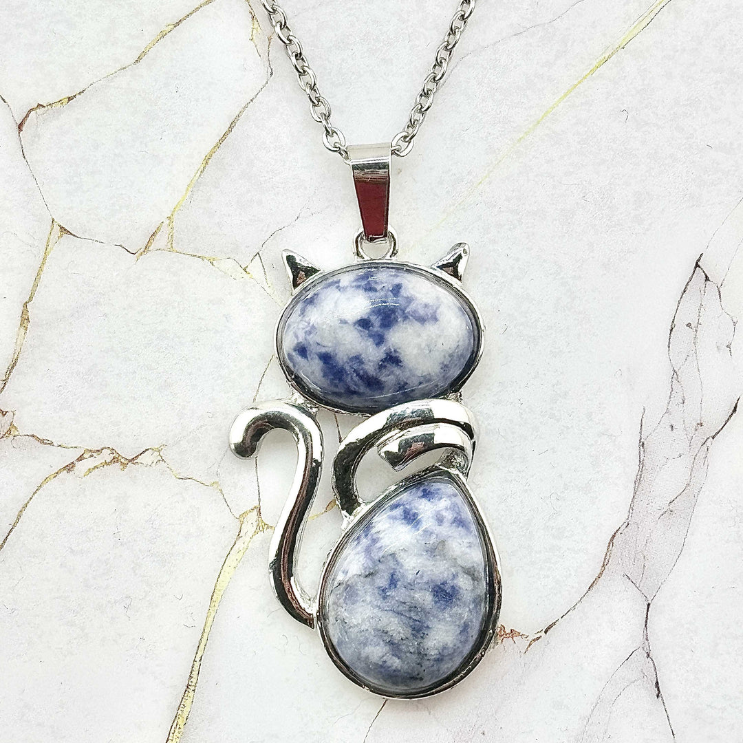 Collier "Chaton" en Pierres naturelles (10 variantes)