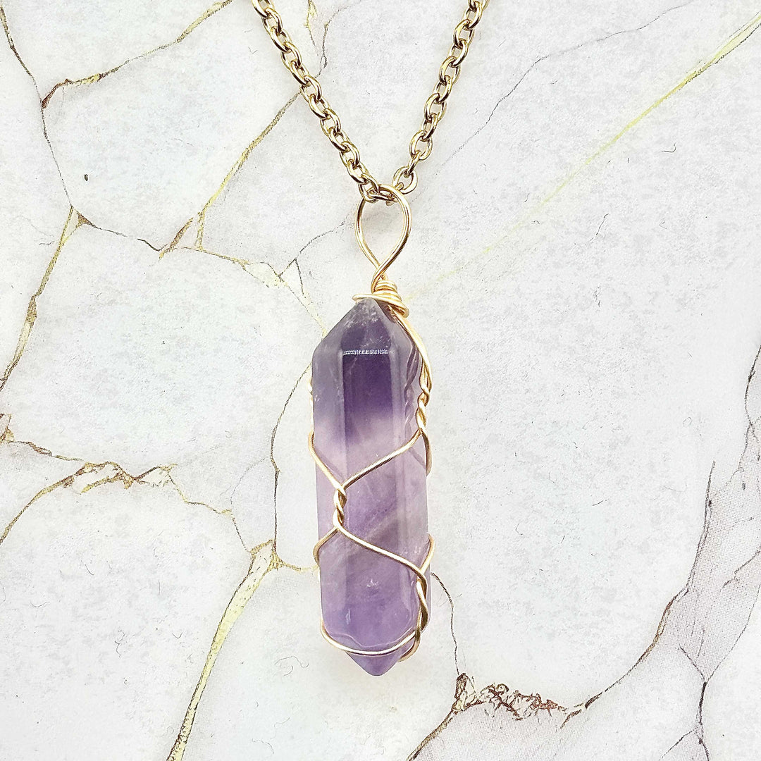 Collier "Colonne enlacée" en Pierres naturelles (6 variantes)