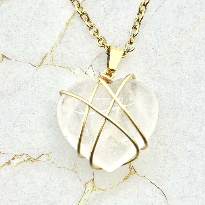 Collier "Cœur Enlacé" en Pierres naturelles (4 variantes)