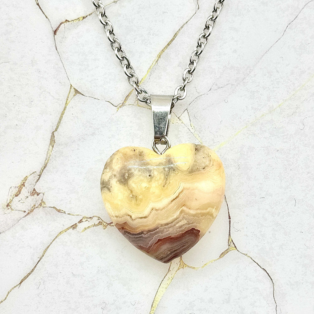 Collier "Cœur" en Pierres naturelles (24 variantes)