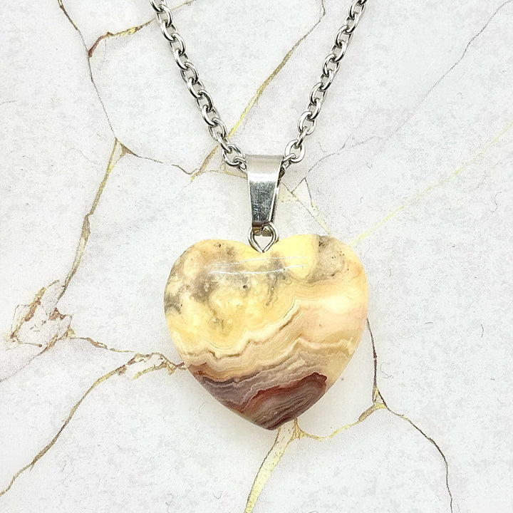 Collier "Cœur" en Pierres naturelles (24 variantes)