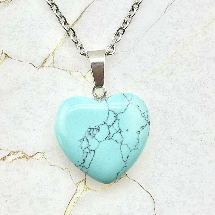 Collier "Cœur" en Pierres naturelles (24 variantes)