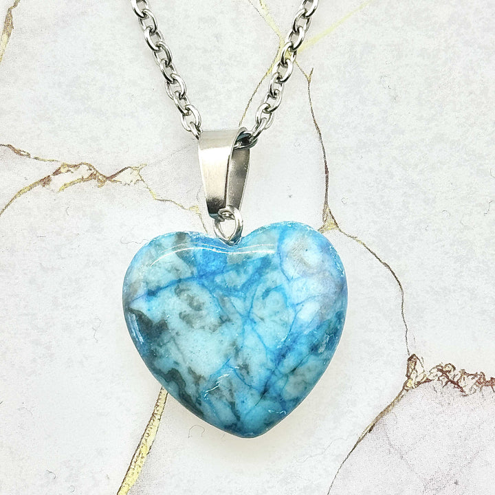 Collier "Cœur" en Pierres naturelles (24 variantes)