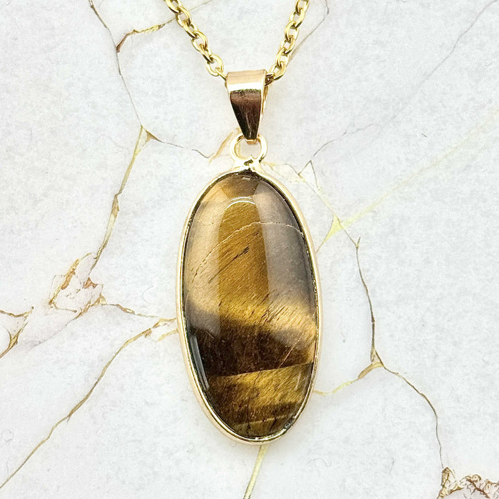 Collier "Ellipse" en Pierres naturelles (4 variantes)