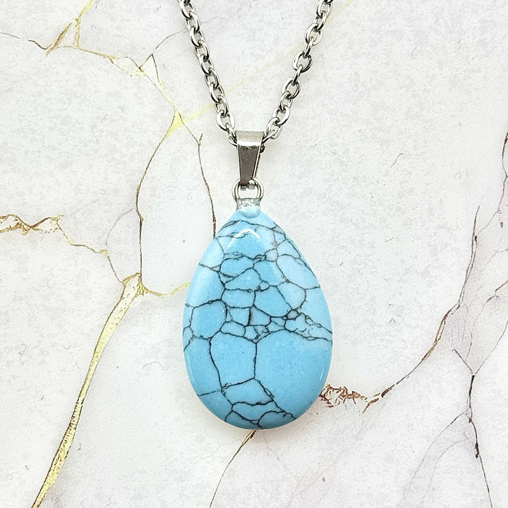 Collier "Gouttelette" en Pierres naturelles (17 variantes)