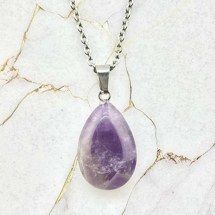 Collier "Gouttelette" en Pierres naturelles (17 variantes)