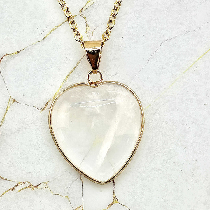 Collier "Grand Cœur" en Pierres naturelles (11 variantes)