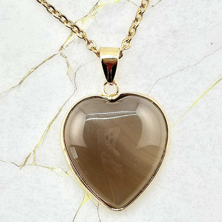 Collier "Grand Cœur" en Pierres naturelles (11 variantes)