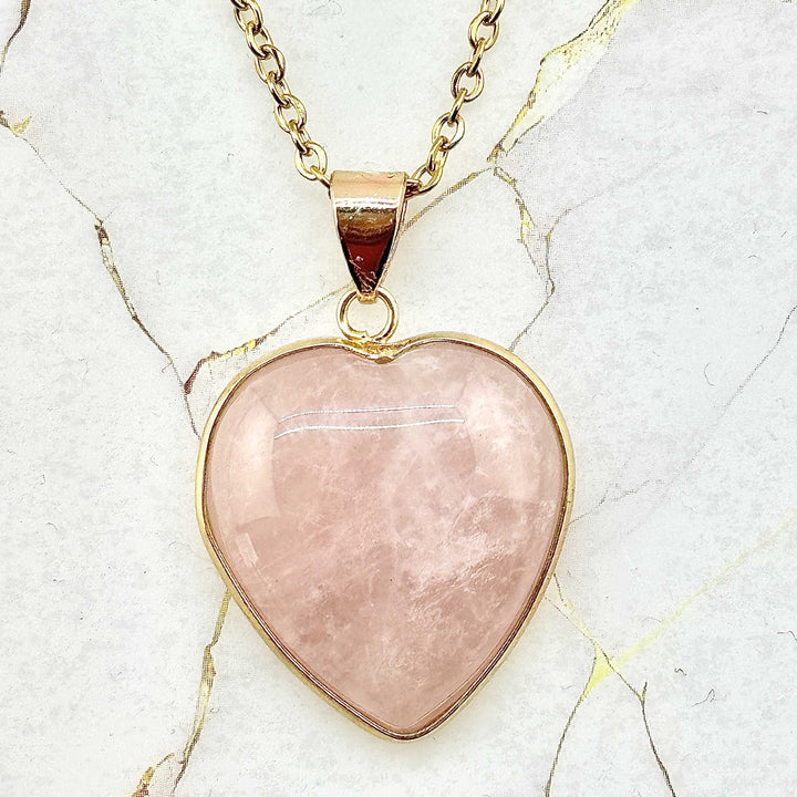 Collier "Grand Cœur" en Pierres naturelles (11 variantes)