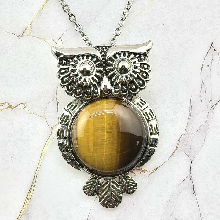 Collier "Hibou" en Pierres naturelles (5 variantes)