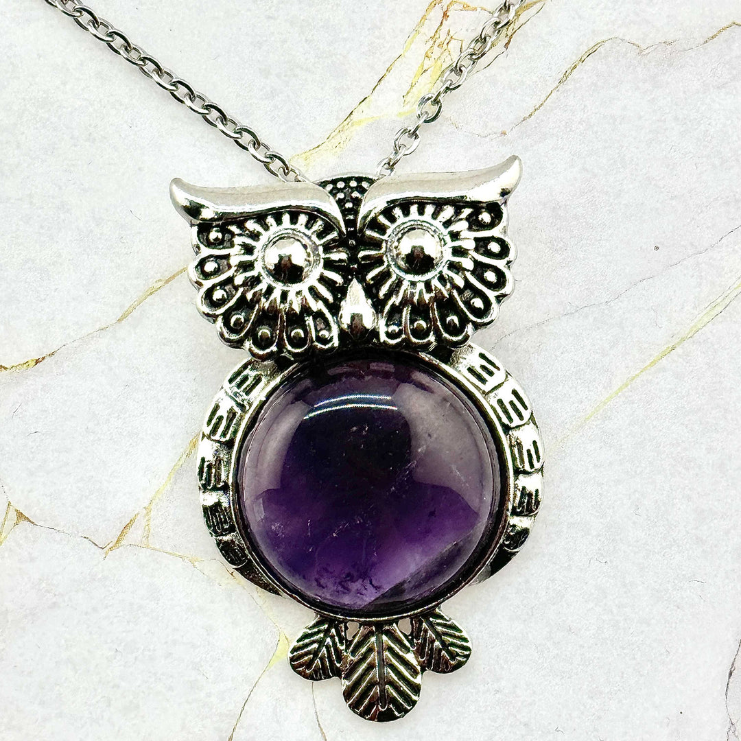 Collier "Hibou" en Pierres naturelles (5 variantes)