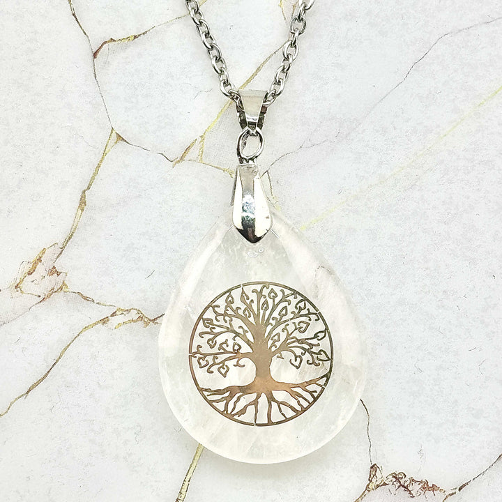 Collier "Zen" Arbre de vie en Pierres naturelles (7 variantes)