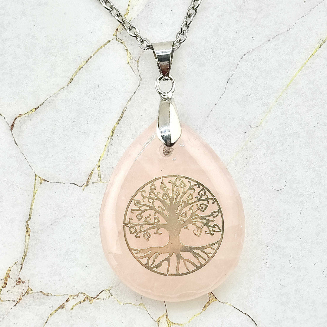 Collier "Zen" Arbre de vie en Pierres naturelles (7 variantes)