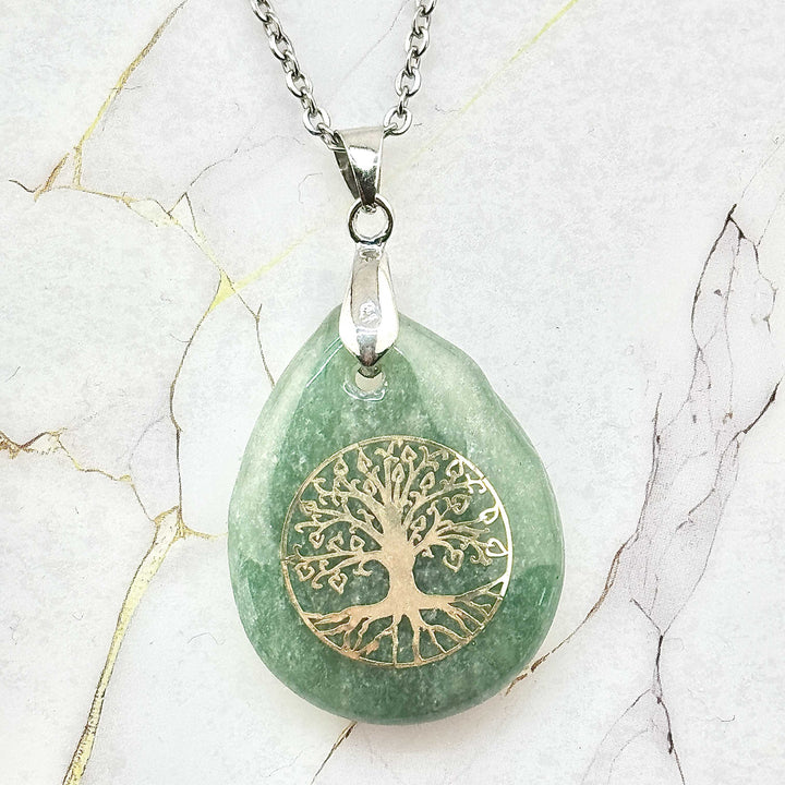 Collier "Zen" Arbre de vie en Pierres naturelles (7 variantes)
