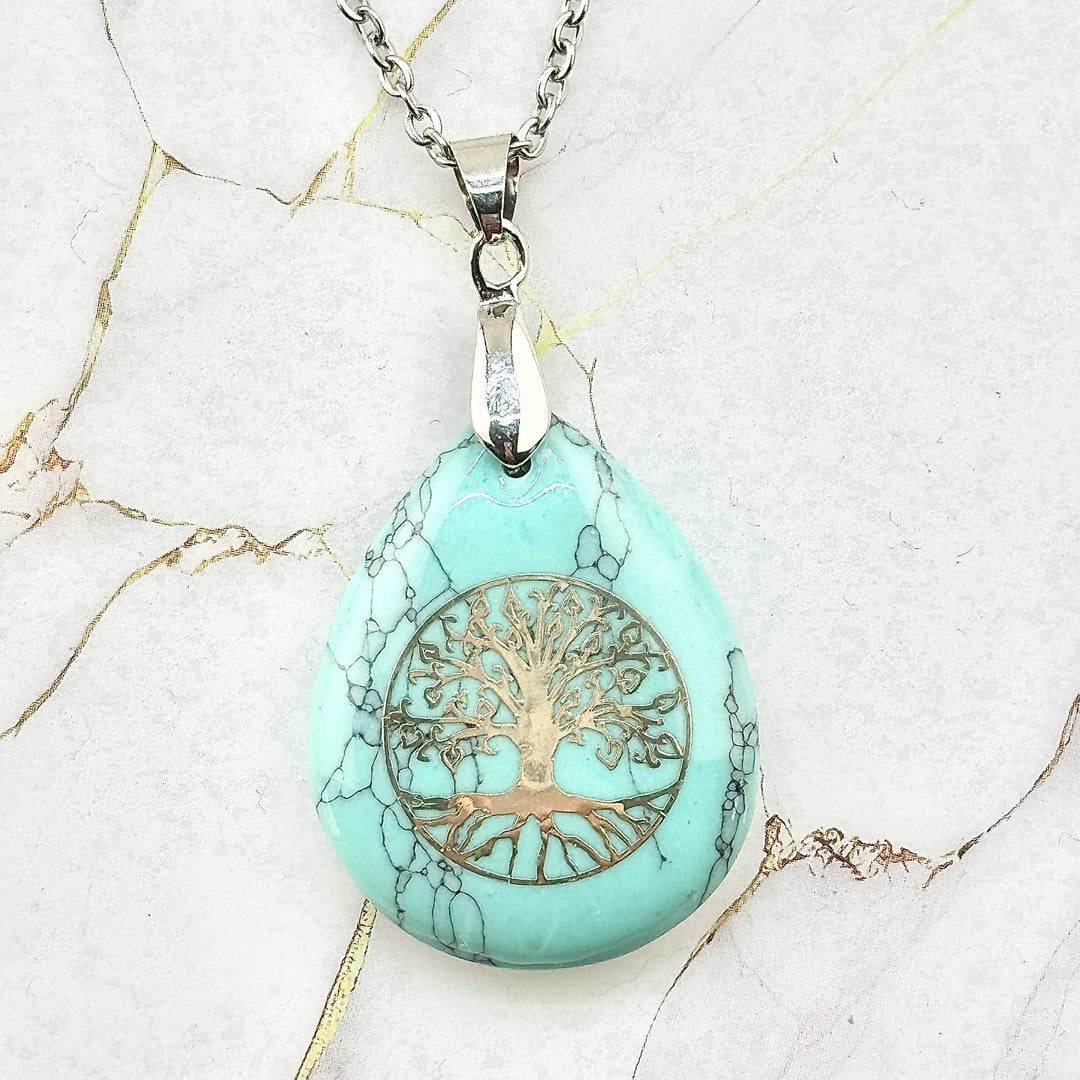 Collier "Zen" Arbre de vie en Pierres naturelles (7 variantes)